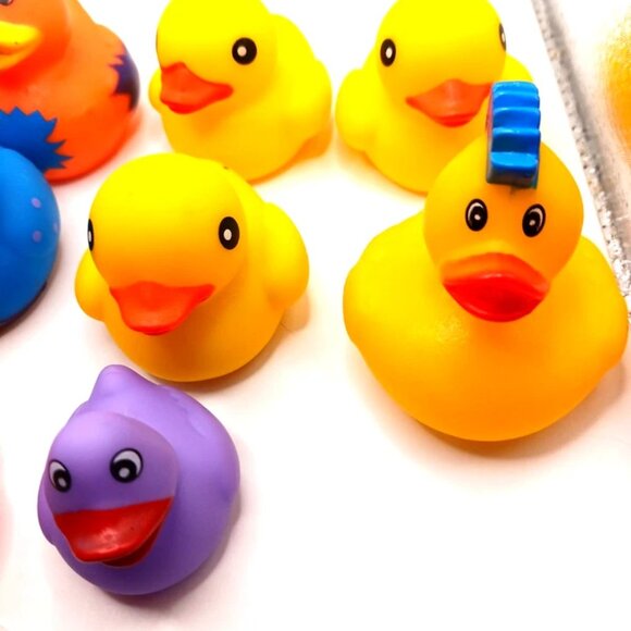 10 Assorted Rubber Duck Duckies 1" To 2" Various Colors + Styles - Picture 4 of 7